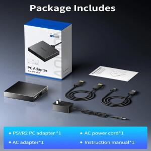 [호환품]PS VR2 어댑터 호환 전원 키트 및 DisplayPort 케이블의 경우 게임 라이브러리를 확장하여 PC 플레
