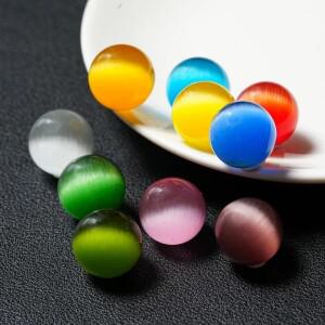 10가지 색상의 고양이 눈 구체 크리스탈 볼 레이키 힐링 차크라 스톤 홈 데코 컬렉션 완벽한 수집