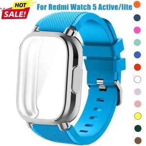 Redmi Watch 5용 케이스+실리콘 스트랩 액티브/라이트 TPU 화면 보호 커버 액티브 밴드 스포츠 소프트 손목