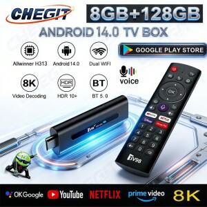 2026 신형 안드로이드14 TV 스틱 8K 60fps 스마트 호환 IPTV 동글 8GB 램 롬 듀얼 WIFI6 BT5.0 넷플릭스 유