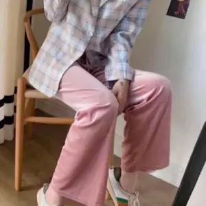 [텐바이텐][홍은]여성 벨벳 트레이닝 일자 바지 캐주얼 츄리닝 조거팬츠