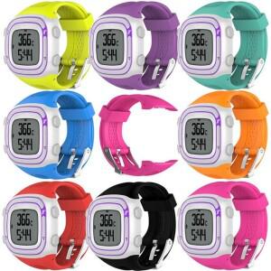 Garmin Forerunner 10 15 GPS 러닝 8 색 손목 밴드 스트랩 실리콘 교체 스마트 호환 워치 액세서리 2 핀 1