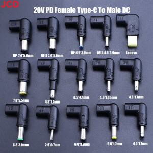 20V100W 노트북 전원 어댑터 커넥터 DC 플러그 USB 타입 C 여성형 남성형 변환기 HP 호환델 아수스 에이서