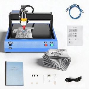 전기 금속 마킹 기계, 110V 400W 200x150MM 도트 펜 금속 각인 기계 번호 문자 태그 명판 각인 장치(금속 및 강철 표지판 표시용 USB 플래시 디스크 포함)