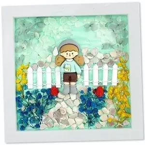 [골드스마일]그림 꽃 인테리어 핸드메이드 액자 울타리 홈데코 선물용