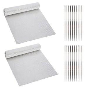 2PCS 배기 히트 실드 자동차 키트 16인치 x 39인치, 랩 실드, 시트용 20PCS 케이블 금속 타이가 있는 엠보싱 알루미늄