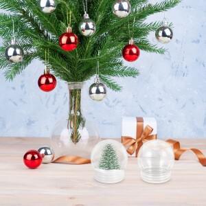 10pcs 스노우 액세서리 높은 투명 DIY 워터 글로브 공예 만들기 키트 크리스마스 파티 장식 클리어 볼 모