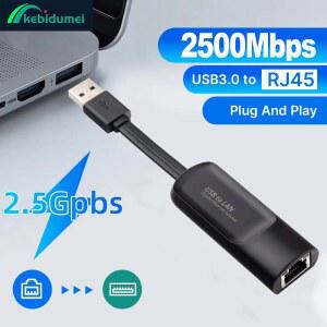 랜선젠더 KEBIDUMEI 2500MBPS 이더넷 어댑터 2 5G 유선 카드 기가비트 CRJ45 LAN 허브 USB 네트워크
