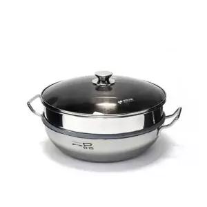 [키친아트] 국산 일품 통3중 스텐304 전골 찜냄비 인덕션 찜기 찜솥 28cm
