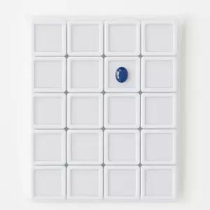 60개 보석 진열 상자 4x4cm - 투명 뚜껑이 있는 흰색 보관 케이스 크리스탈 동전 수집품 작은 돌 및 반지