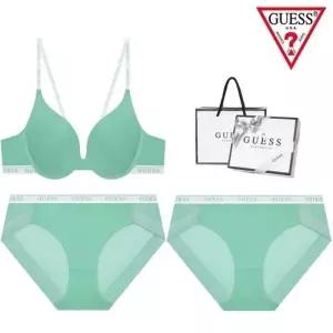 매장정품 GUESS 게스 [선물포장] 화이트밴딩 브라1 팬티2 세트 GDWBRBP121GR 1694290