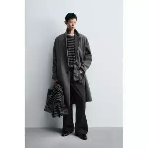 ZARA 릴랙스핏 스트럭처 코트 - 그레이 / 자연 5070/610/837