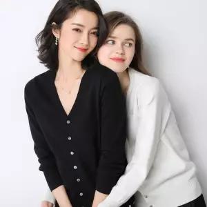 간호사 학생 브이넥 여성 기본 가디건