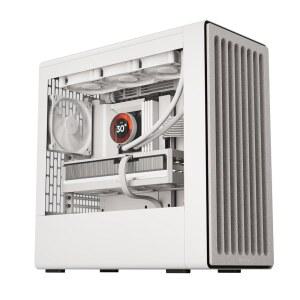 HAVN BF 360 플로우 고풍량 ATX 미드 타워 PC 케이스, 세미 오픈 SGCC 스틸 프레임, 심플리 케이블 관리, 180mm 팬 2개, 140mm 360mm 라디에이터 마운트 1개, 마그네틱 패널 u2013 화이트