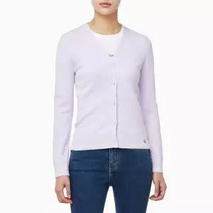 캘빈클라인 진 CALVIN KLEIN JEANS 여성 우븐라벨 케이블 가디건47F322G
