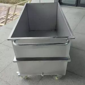 대형 스텐 사각통 보관용기 식당 바트 끌차 손잡이 업소용