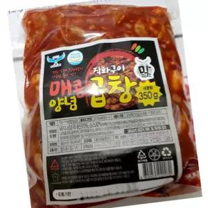 클릭 직화구이 매콤 양념 곱창 350g 냉동 안주 구이
