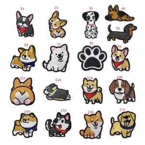 열접착식 와펜 강아지17종 패치 다림질 와펜 접착식와펜 와펜패치 자수와펜 알파벳와펜
