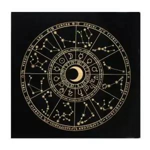 검은 식탁보 타로 응고 카드 운세 할로윈 블랙 골드 패션 장식 연금술 Sigil 제단 점성술