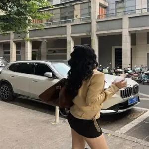 엘럽 여자 빈티지 가을 테일러드 재킷 무스탕 하이넥 긴팔 코트 상의 원템3