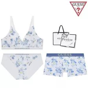 게스 GUESS 선물포장 노와이어 플라워 커플속옷세트 BRBPDR312BU 475705