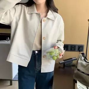 [하프클럽/무드수]무광레더 숏 베이직 자켓