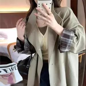 [하프클럽/무드수]레트로 미디움 봄트렌치 코트