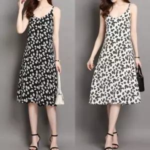 예쁜 플라워 무늬 끈나시 A라인 여친룩 데일리 원피스 여름원피스 면원피스 (WA6A816)