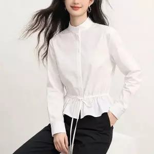 [하프클럽/휴드]차이나 라운드 로프 블라우스 셔츠
