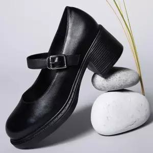 [엘칸토]여성 소가죽 청키 메리제인 펌프스 6cm LCWD45U613X19_SC