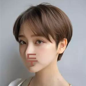여성 숏 커트 가발 헤어스타일 여자단발머리펌 인모