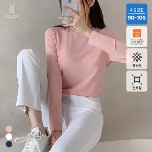 [하프클럽/]벨라도나 여성 데일리 크레오라 고스판 라운드 긴팔 쿨티셔츠