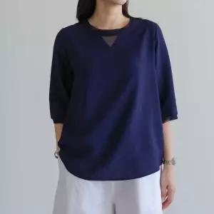 엄마옷 조이마담 T51897 망사배색 인견 티셔츠 중년여성의류