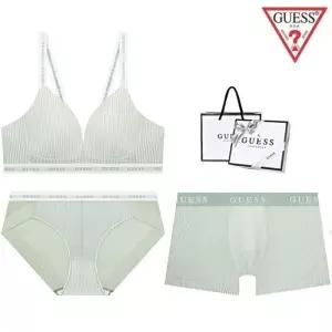 게스 GUESS 선물포장 스트라이프 노와이어 커플속옷세트 BRBPDR322MT 475638