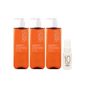 미쟝센 퍼펙트 세럼 샴푸 오리지널 680ml, 3개 + 증정(살롱10 노워시 극손상 앰플 트리트먼트, 30ml, 1개)