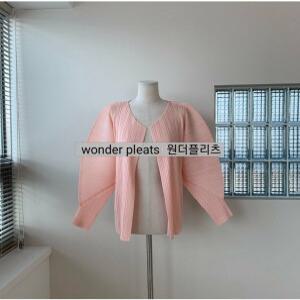 [원더플리츠] 프리미엄 오픈 슬리브 벌룬 플리츠 가디건 봄 여름 가을