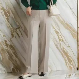 [하프클럽/옷자락]여성 뒷밴딩 세미와이드 정장바지 슬랙스