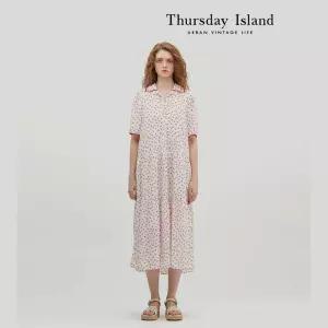 [Thursday Island] 셔츠 카라 롱 원피스(T234MOP234W)
