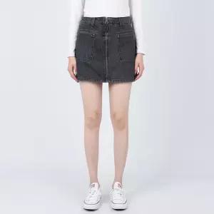 게스 여성 청바지 지퍼 포인트 치마바지 블랙 YO6D3972