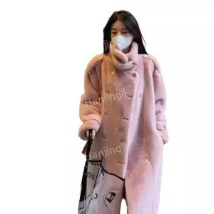 겨울 페이크퍼 코트 긴 따뜻한 재킷 롱 자켓 여성용 아우터 인조 루즈핏 플리스 트렌드
