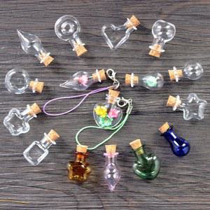 코르크 마개 위시 병 투명 하트 별 모양 유리병 용기, 빈 병, DIY 수공예 장식 액세서리, 5