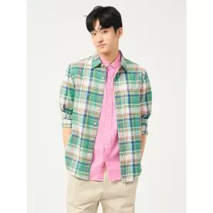 매장정품 빈폴 BEANPOLE MEN 마드라스 체크 셔츠 - 그린 222159