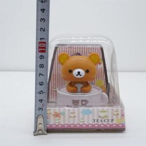 리락쿠마 액션 피규어 새로운 귀여운 고개를 끄덕이는 휴식 곰 인형 자동차 모델 태양 에너지 홈 인테리어