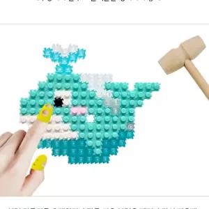 나무 망치 골무 세트 디폼 블럭 만들기 교구 wooden hammer