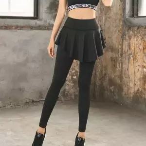 쿨원단 여성 레깅스 치마 요가복-블랙 M 스판 여자요가복