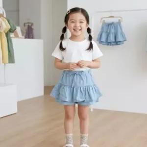 리틀밥독 키즈 여름옷 랄랄청 여아청바지 귀여운 미니 데일리 치미바지 M242MPR05