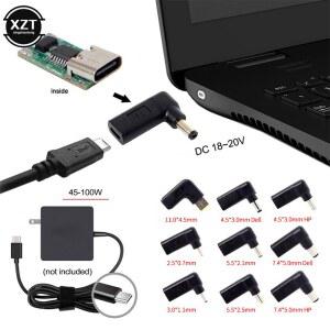 노트북 전원 어댑터 커넥터, DC 플러그, USB C 타입 암-범용 수, 레노버 아수스 HP 델 에이서 충전용, 11x4.5mm