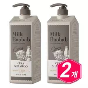 밀크바오밥 세라 샴푸 화이트 솝 1200ml x 2개 중년 남자 여자 시니어 모발 두피 관리