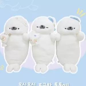벨라솜 귀여운 물개 인형 애착인형 수면쿠션 통통이 하프 물범 바디필로우 물개 베개 동물 쿠션 70cm