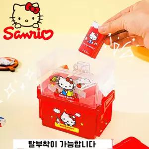 산리오 헬로키티 탈부착 수납함 3단 세트 인테리어 소품 미니 액세서리 정리
